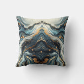 ブルーティール(緑がかった色)金ゴールドアゲーモダントグラムエレガントビーチイ クッション (裏面)