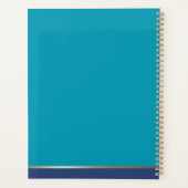 ブルーティール（緑がかった色）金ゴールドモダントレンディーデイリーウィークリー毎月 プランナー手帳 (裏面)