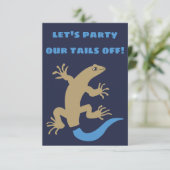ブルーテイルスキンクパーソナライズされたパーティー招待状 招待状 (スタンド正面)