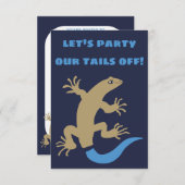 ブルーテイルスキンクパーソナライズされたパーティー招待状 招待状 (正面/裏面)