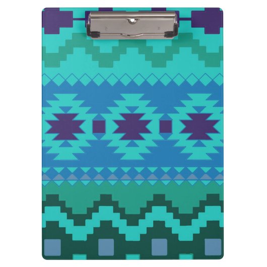 ブルーテキスタイルデザイン背景トレンディーイラストレーション クリップボード (正面)