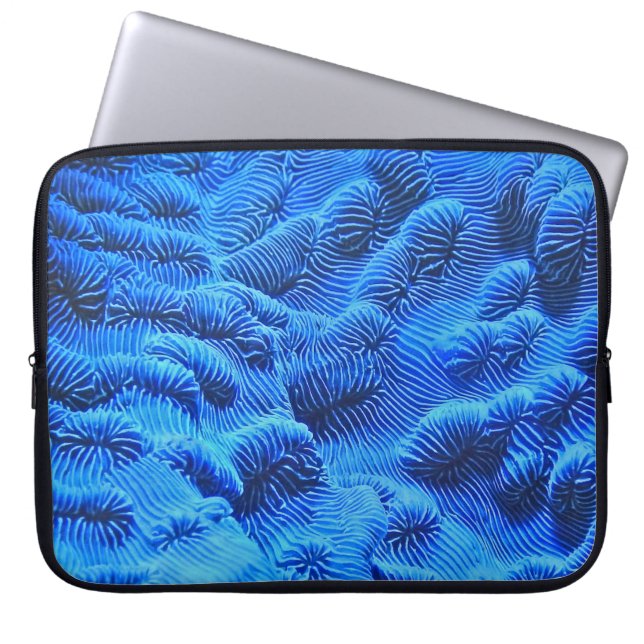 ブルーテキスタイル ラップトップスリーブ (正面)