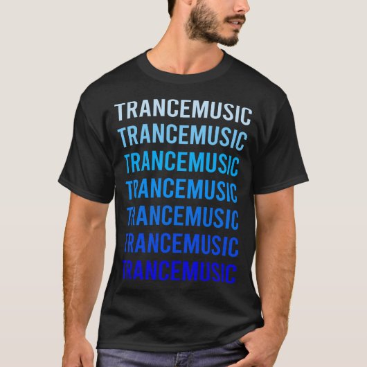 ブルーテキストトランスミュージック Tシャツ (正面)