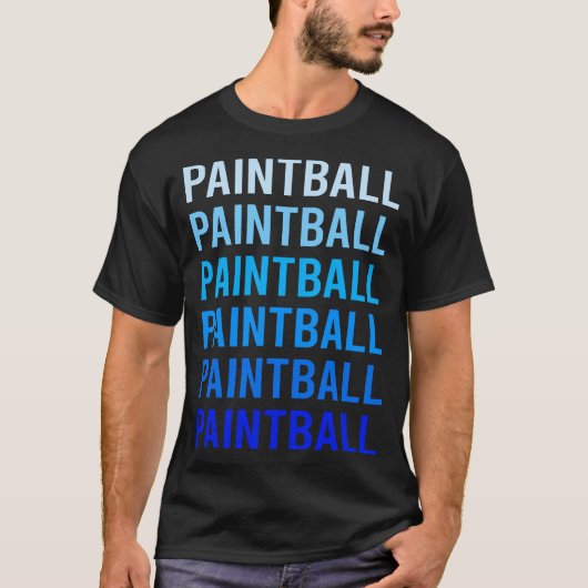 ブルーテキストペイントボール Tシャツ (正面)