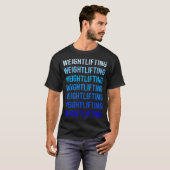 ブルーテキスト ウェイトリフティング Tシャツ (正面フル)