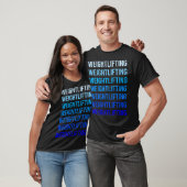 ブルーテキスト ウェイトリフティング Tシャツ (ユニセックス)
