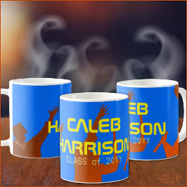 ブルーテクはっきりしたテモダンック卒業 コーヒーマグカップ