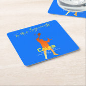 ブルーテクはっきりしたテモダンック卒業 スクエアペーパーコースター (アングル)