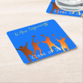 ブルーテクはっきりしたテモダンック卒業 スクエアペーパーコースター (アングル)