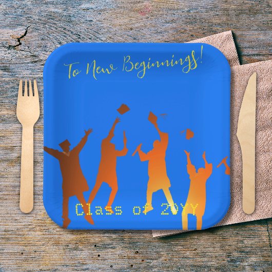 ブルーテクはっきりしたテモダンック卒業 ペーパープレート