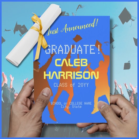 ブルーテクはっきりしたテモダンック卒業 案内状