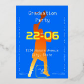 ブルーテクはっきりしたテモダンック卒業 箔招待状 (裏面)