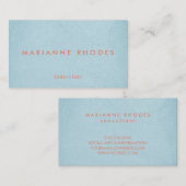 ブルーテクスチモダンャのミニマル 名刺 (正面/裏面)