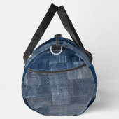 ブルーテクスチャデニム生地のパターパーソナライズされたン ダッフルバッグ (右)