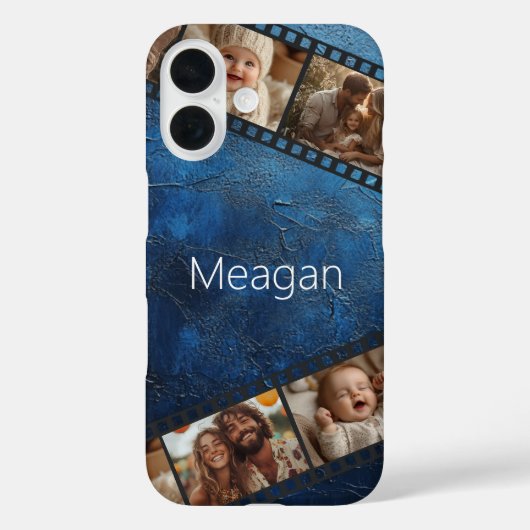 ブルーテクスチャフィルムストリップの写真 Case-Mate iPhoneケース (裏面)
