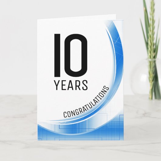 ブルーテックウェーブマイルストン年従業員記念日 カード (正面)