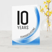 ブルーテックウェーブマイルストン年従業員記念日 カード (黄色い花)