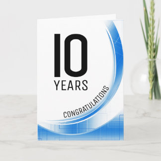 ブルーテックウェーブマイルストン年従業員記念日 カード