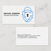 ブルーテックモダンセキュリティシールドロゴ 名刺 (正面/裏面)