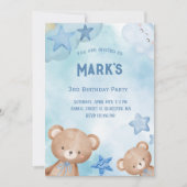 ブルーテディが誕生日パーティーの招待を受ける 招待状 (正面)