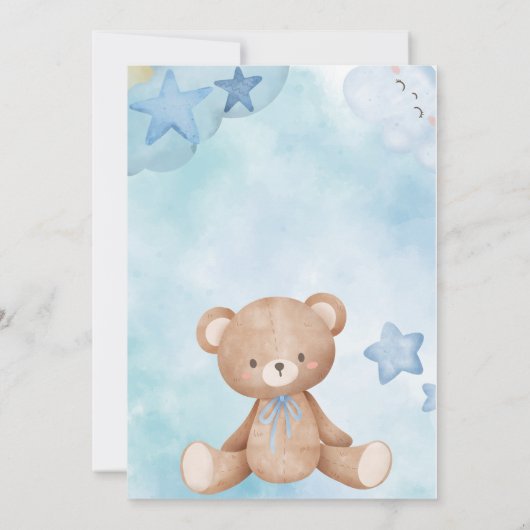 ブルーテディが誕生日パーティーの招待を受ける 招待状 (裏面)