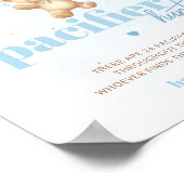 ブルーテディベアおしゃぶり狩りベビーシャワーゲーム ポスター (角)