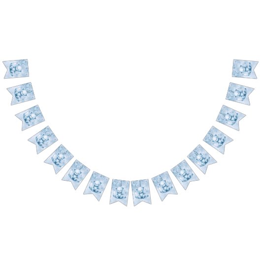 ブルーテディベアのバンティング国旗 バンティングフラッグ (全)