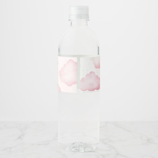 ブルーテディベアの女の子のシャワー私たちは心から待つことができる ペットボトルラベル (裏面)