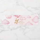 ブルーテディベアの女の子のシャワー私たちは心から待つことができる ペットボトルラベル (シングルラベル)