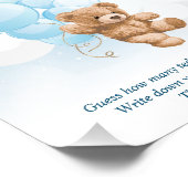 ブルーテディベアの赤ちゃんシャワーのサインの数を推測 フォトプリント            (角)