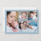 ブルーテディベアウェルカムトゥザワールド男の赤ちゃん 案内状 (裏面)