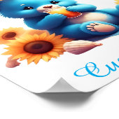 ブルーテディベアカスタム子供部屋ベビー&キッズ ポスター (角)