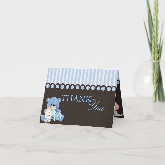 ブルーテディベアサンキューカード サンキューカード (正面)