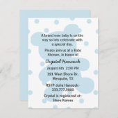 ブルーテディベアシルエットベビーシャワー招待状 招待状 (正面/裏面)