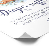 ブルーテディベアバルーンおむつラッフルポスター ポスター (角)