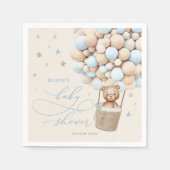 ブルーテディベアバルーンバーリーウェイベビーシャワー スタンダードカクテルナプキン (正面)