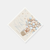 ブルーテディベアバルーンバーリーウェイベビーシャワー スタンダードカクテルナプキン (角)