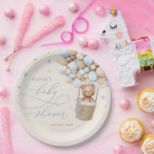 ブルーテディベアバルーンバーリーウェイベビーシャワー ペーパープレート (パーティー)