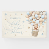 ブルーテディベアバルーンバーリーウェイベビーシャワー 横断幕 (横)