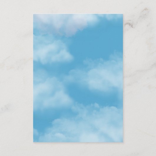 ブルーテディベアバルーンベビーおむつラッフル エンクロージャーカード (裏面)