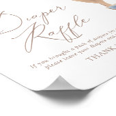 ブルーテディベアバルーンベビーシャワーおむつラッフル ポスター (角)