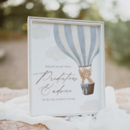 ブルーテディベアバルーンベビーシャワーアドバイス ポスター