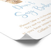 ブルーテディベアバルーン言わないベビーゲーム ポスター (角)