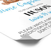 ブルーテディベアバルーン誕生日タイムカプセル標識 ポスター (角)