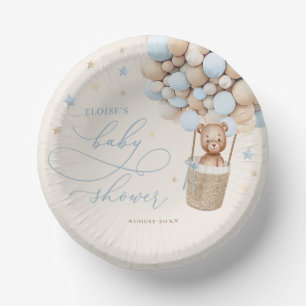 ブルーテディベアバルーン，ベビーシャワーを待つ ペーパーボウル