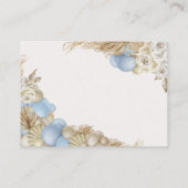 ブルーテディベアパンパスバルーンアーチブックスベビー エンクロージャーカード (裏面)