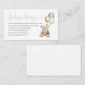 ブルーテディベアブックベビーカード エンクロージャーカード (正面/裏面)