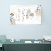 ブルーテディベアベビーシャワービニールバナー 横断幕 (トレードショー)