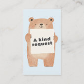 ブルーテディベアベビー依頼 エンクロージャーカード (裏面)