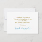 ブルーテディベアボーイサンキューノートカード ノートカード (裏面)